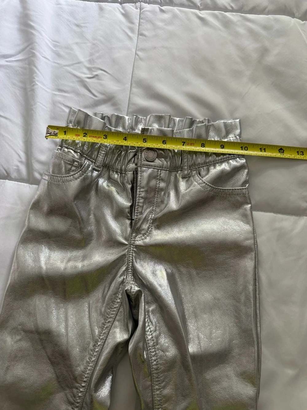 GAP Vintage Y2K Silver Metallic Faux Leather Pants
